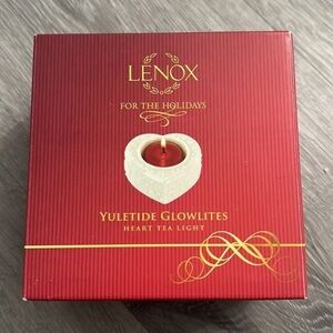 Lenox Yuletide Glowlites Snowflake Heart Shape Votive Candle Holder